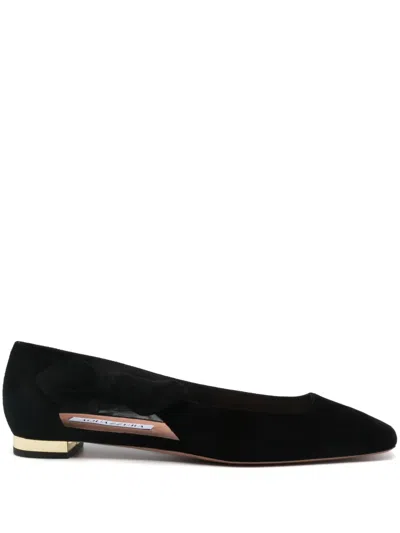 AQUAZZURA VERY BOW TIE BALLET FLATS