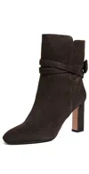 Aquazzura Very Bow Tie Booties 85mm Charcoal In Brown