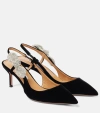 Aquazzura 90mm Crystal-embellished Slingback Pumps In Black