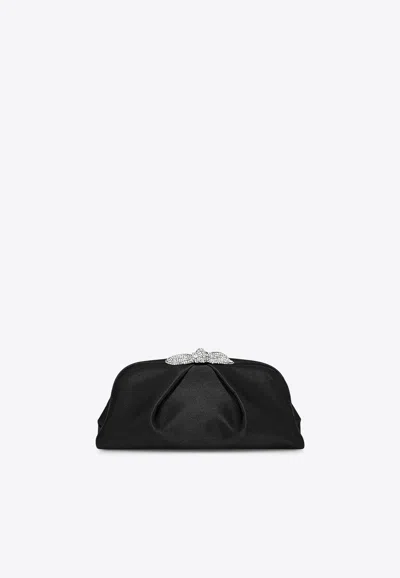 Aquazzura Very Bow Tie Crystal Clutch