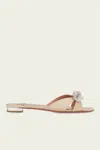 Aquazzura Very Bow Tie Crystal Slide In New Nude