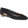 Aquazzura Very Bow Tie Suede Ballet Flats In Black