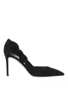 Aquazzura Pointed Toe Pumps With Bow Detail In Black