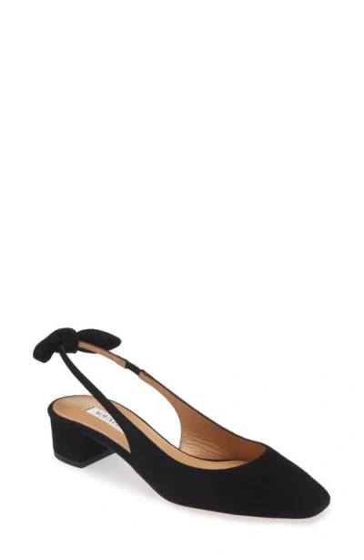 Aquazzura Very Bow Tie Slingback Pump In Black