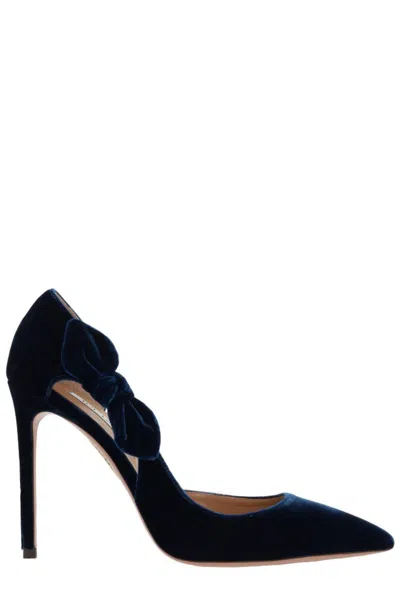 AQUAZZURA VERY BOW TIE STILETTO HEEL PUMPS