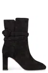 Aquazzura Very Bow Tie 85 Suede Ankle Boots