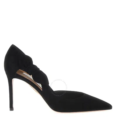 AQUAZZURA AQUAZZURA VERY BOW TIE SUEDE PUMPS