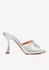Aquazzura Violette 95 Metallic Leather Mules