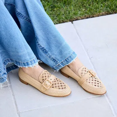 Aquazzura Visconti Textile Loafers In Natural In White