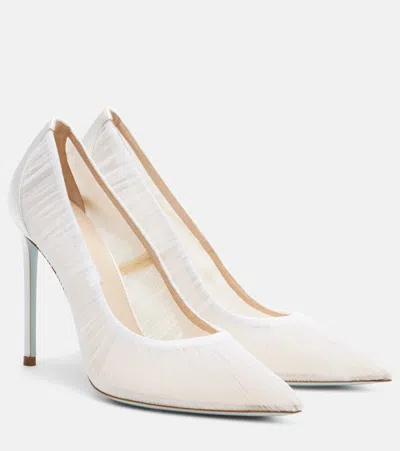 Aquazzura Voile 105 Satin-trimmed Tulle Pumps In White