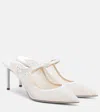 Aquazzura Voile 75 Satin-trimmed Tulle Mules In White