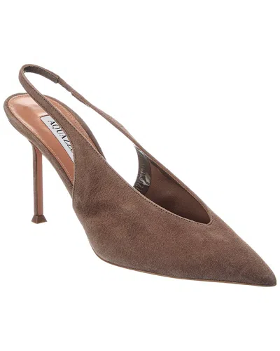 Aquazzura Voltaire 85 Suede Slingback Pump In Multi
