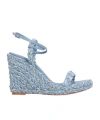 Aquazzura Wedge Heel Sandals In Blue