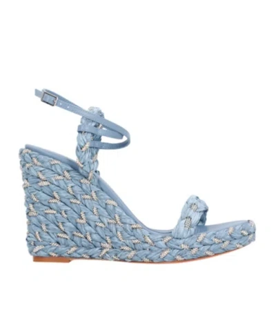 Aquazzura Wedge Heel Sandals In Blue