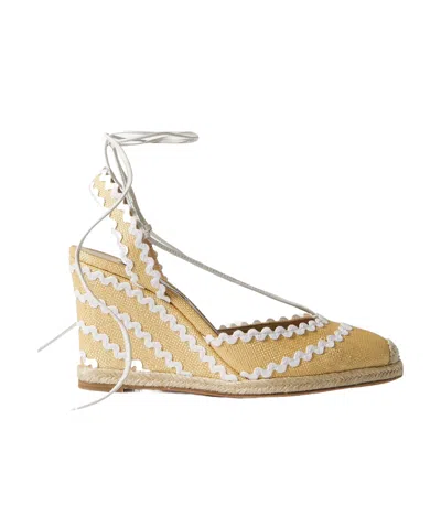 Aquazzura Ric Rac 85 Raffia Wedge Espadrilles In Neutrals