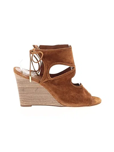 Pre-owned Aquazzura Wedges In Brown