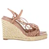 Aquazzura Whisper 85 Espadrille Wedge Sandals In Brown Leather In Brown