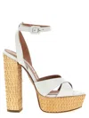 Aquazzura Sunseeker 140 Leather Platform Sandals In White