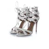 Aquazzura , White Leather Python Sandals In White