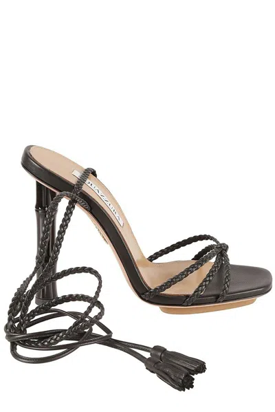 Aquazzura Wild Bamboo Sandals In Black