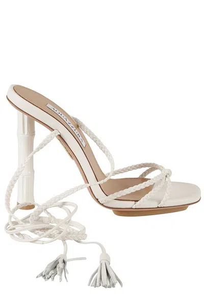 Aquazzura Wild Bamboo Sandals In White