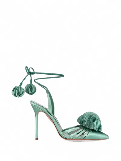 Aquazzura Wild Bloom Pumps 105 In Green