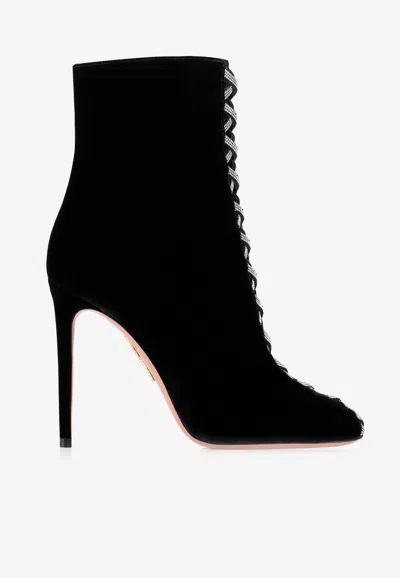 Aquazzura Wild Desire 105 Crystal-embellished Ankle Boots