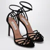 Aquazzura Wild Dream 105 Black Velvet Sandals In Black