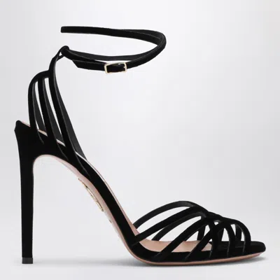 Aquazzura Wild Dream 105 Black Velvet Sandals