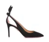Aquazzura Black Leather Bow Tie Pump 105 Pumps