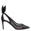 Aquazzura Transparent Mesh Pointed Toe Pumps With Bow