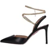 Aquazzura Flash 85 Leather Slingback Pump In Nero Scuri