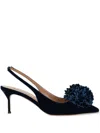 Aquazzura Pumps Stiletto Heel Floral Appliqué In Paris Blue