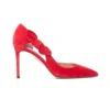 Aquazzura Very Bow Tie 105 Suede Point-toe Pumps In Red