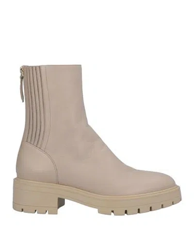 Aquazzura Woman Ankle Boots Beige Size 7 Soft Leather