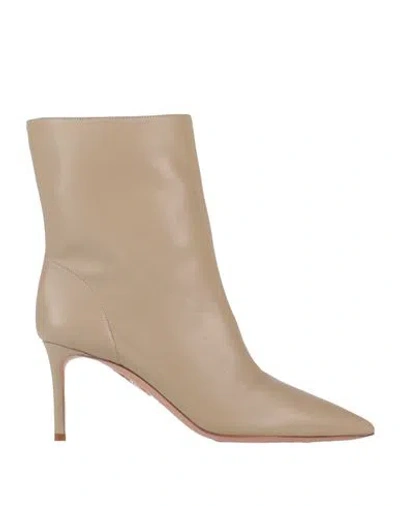 Aquazzura Woman Ankle Boots Beige Size 7.5 Soft Leather