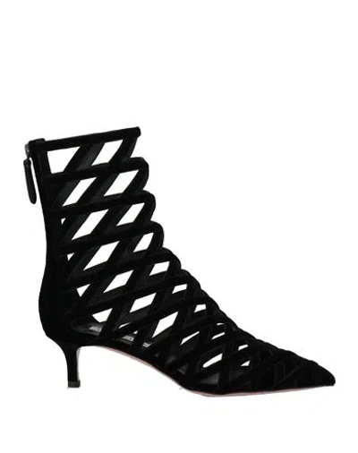 Aquazzura Woman Ankle Boots Black Size 7 Textile Fibers