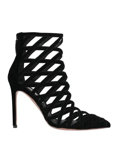 Aquazzura Woman Ankle Boots Black Size 8 Textile Fibers