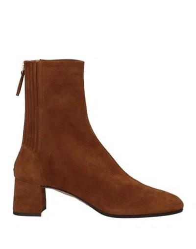 Aquazzura High-ankle Leather Boots In Brown