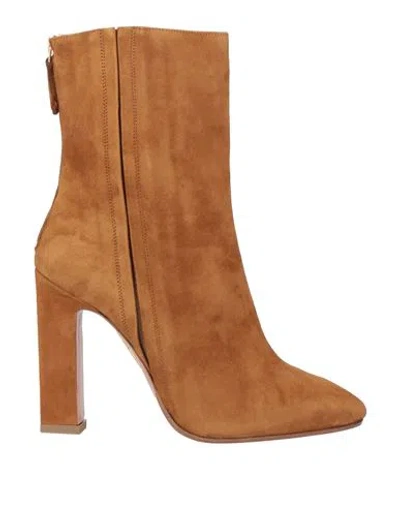 Aquazzura Joplin Suede Ankle Boots In Brown