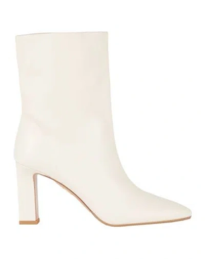 Aquazzura Woman Ankle Boots Cream Size 10.5 Leather In White