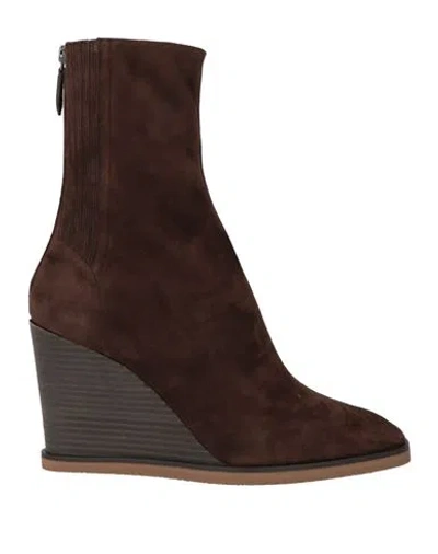 Aquazzura Woman Ankle Boots Dark Brown Size 8 Leather