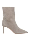 Aquazzura Woman Ankle Boots Grey Size 10 Leather