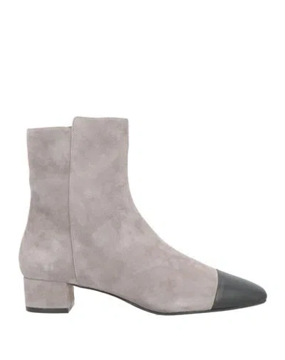Aquazzura Woman Ankle Boots Grey Size 7.5 Leather In Gray