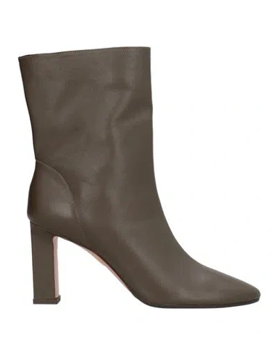 Aquazzura Woman Ankle Boots Military Green Size 10 Leather