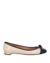Aquazzura Parisina Leather Ballerina Shoes In Beige