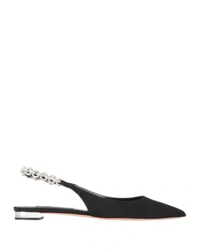 Aquazzura Woman Ballet Flats Black Size 5.5 Textile Fibers