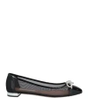 Aquazzura Parisina Mesh Ballerina Shoes In Black