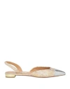 Aquazzura Golden Glitter Metallic Pointed Toe Ballerina
