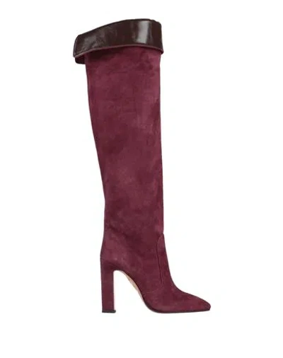 Aquazzura Woman Boot Deep Purple Size 10 Soft Leather